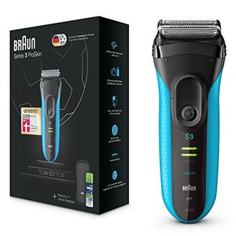 Marron series 3 proskin ? rasoir électrique, team edition, wet & dry plus étui de voyage, brosse de nettoyage et g