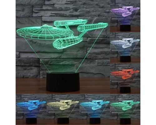 Lampe de Décoration 3D Vaisseau Spatial LED 7 Couleurs 0.5W Interrupteur Tactile - YONIS