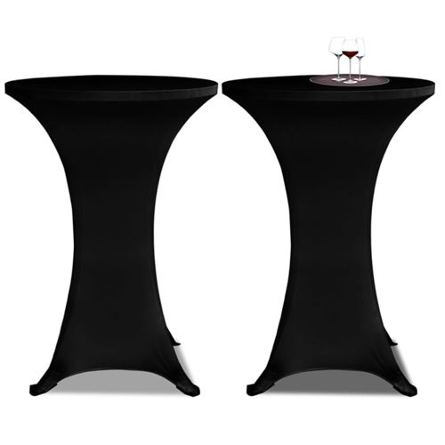 vidaXL Statafelhoes stretch ø 80 cm zwart 2 st