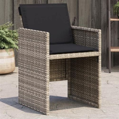Non Communiqué Gris Vidaxl Lot De 4 Chaises De Jardin Avec Coussins, Sièges De Terrasse, Chaises De Balcon, Meubles De Patio Extérieur, 4007440 - Image 1