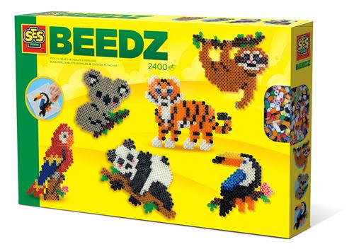 SES Creative ensemble de perles en ficelle Beedz Animaux de la jungle 2400 pièces