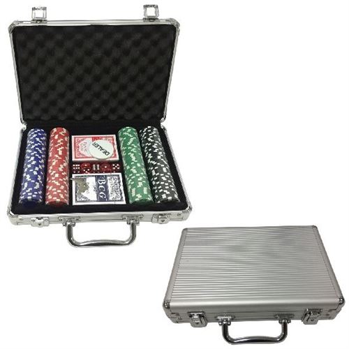 Ensemble de poker dans une valise en aluminium