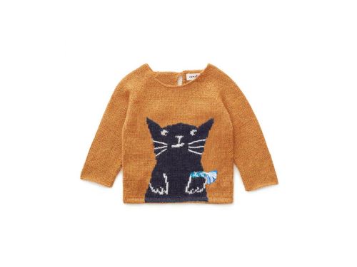 Oeuf Baby Clothes - Pull ocre chat Alpaga 6M