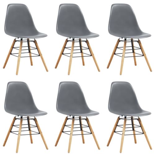 vidaXL Chaises de salle à manger 6 pcs Gris Plastique