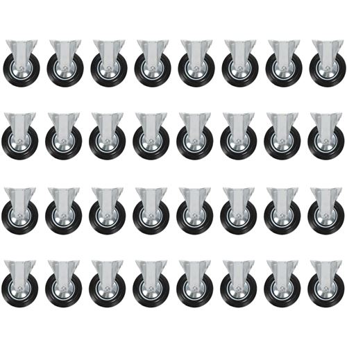 vidaXL 32x Roulettes Pivotantes Roues Fixes pour Chariot Roulant Etabli Panier d'Achat Etagère à Livre Tables de Travail Capacité de 50 kg 75 mm
