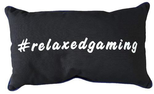 Gamewarez Coussin Artic #relaxedgaming Avec Passepoil Bleu, Pour Salon Et Chambre À Choucher (noir 30x50cm) Coussin De Voyage
