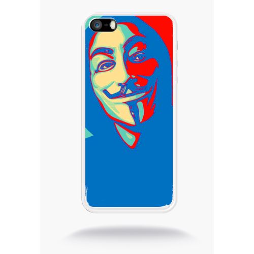 Coque Anonymous 2 Compatible Apple Iphone 5s Silicone Blanc Mat
