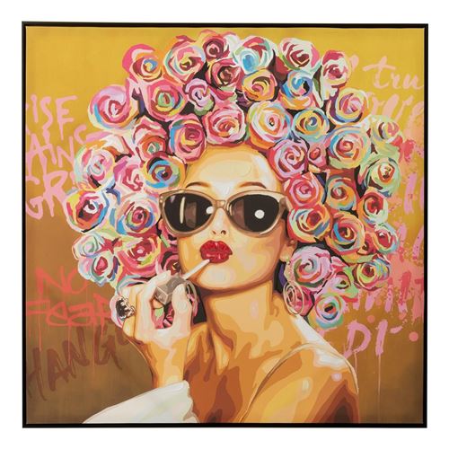 Non Communiqué Femme Multicolore Tableau Peinture Graffiti "Pop Art" 100X100cm