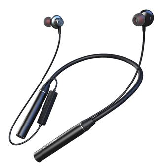 Écouteurs intra-auriculaires sans fil Bluetooth, carte enfichable, cou suspendu, écouteurs de sport, noir - 1