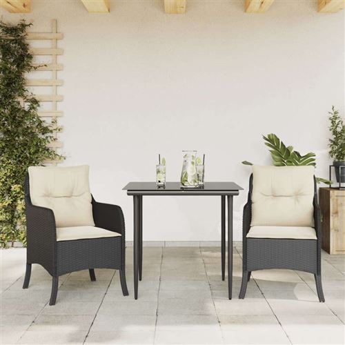 Non Communiqué Noir Ensembles Canapés, Fauteuils Et Tables De Jardin Vidaxl Résine 3 Pieces