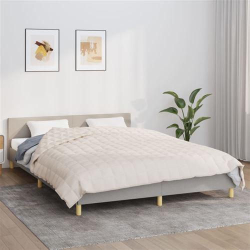 vidaXL Couverture lestée Crème clair 220x230 cm 15 kg Tissu