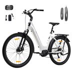 27.5" Vélo électrique TTGO Z5,36V20Ah Batterie,Mid-Moteur 250W Bafang,25KM/H Vitesse maximale,Autonomie 130KM,Frein hydraulique,Blanc