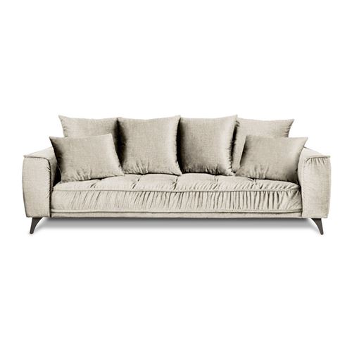 Canap&eacute; Tissu Droit Beige Altamo - 3 Places