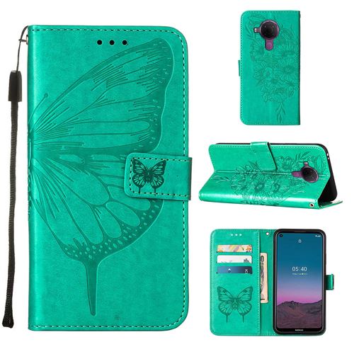 MPFRANCE Housse pour Nokia 5.4 Vert [Papillon V3]