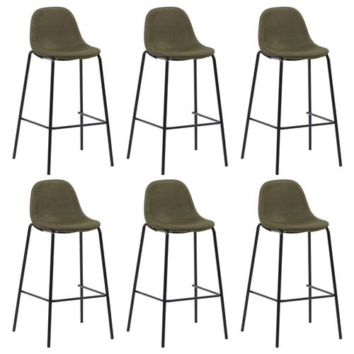 vidaXL Chaises de bar 6 pcs Marron Tissu