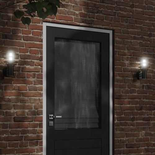 vidaXL - Applique murale d'extérieur - Acier - Noir - Image 2