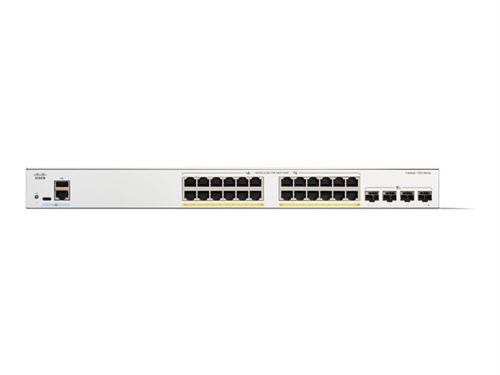 Cisco Catalyst 1300-24P-4X - Commutateur - C3 - Géré - 24 x 10/100/1000 (PoE+) + 4 x 10 Gigabit SFP+ - Montable sur rack - PoE+ (195 W)