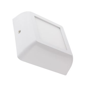 TechBrey Plafonnier LED Carré Métal Design White 6W 122x122mm 6000K Blanc froid - 1