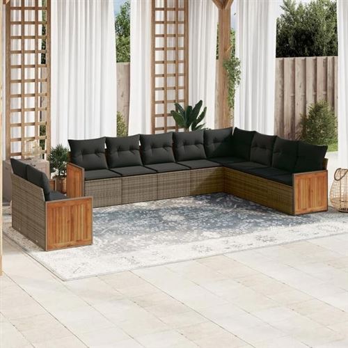 Vidaxl Gris Salon De Jardin Résine Tressée - Image 2
