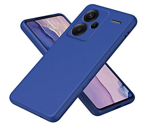 Coque pour Xiaomi Redmi Note 13 Pro+ Plus 5G - housse etui silicone gel fine + verre trempe - BLEU FONCE - htdmobiles