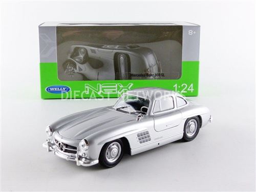 Voiture Miniature de Collection WELLY 1-24 - MERCEDES-BENZ 300 SL Coupe - 1954 - Silver - 24064S