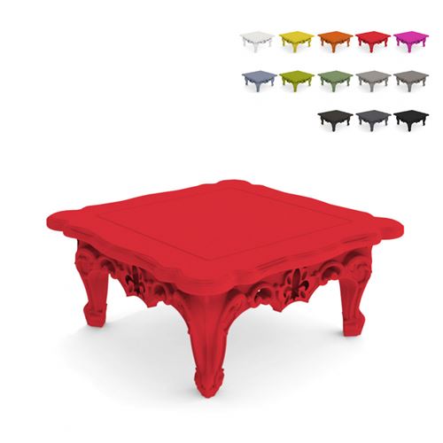 Table Basse Salon Extérieur Jardin Design Moderne Duke Of Love Slide, Couleur: Rouge