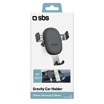 Support pour voiture SBS Gravity avec clip pour grille d'aération Noir