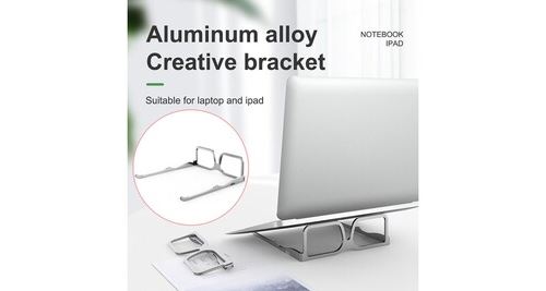 Non Communiqué Argent Support Tablette Pour Ordinateur Portable En Alliage D'aluminium Pour Ordinateur Portable Macbook-Pro Air Pliable - Image 1