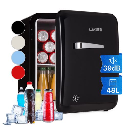 Audrey Mini Retro-Kühlschrank 48l 2 Ebenen Schwarz 48 Liter