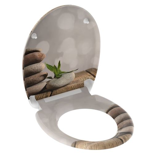 Sedile Wc Stone Pyramid Con Abbassamento Automatico, Coperchio Wc Con Motivo E Chiusura Rapida Per La Pulizia, Coperchio Wc In Duroplast (carico Massimo 150 Kg) - Schütte