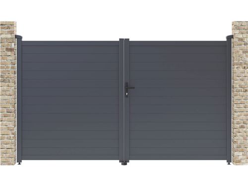 Portail aluminium Marc - 299.5 x 180.9 cm - Gris