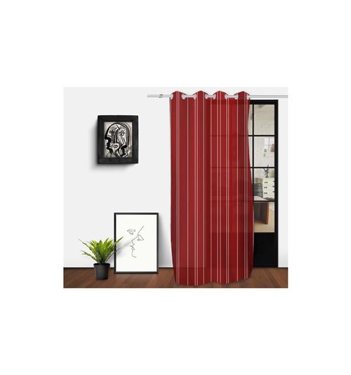 Voilage en coton avec oeillets 135x250 cm KENT rouge et blanc, par Soleil d'ocre