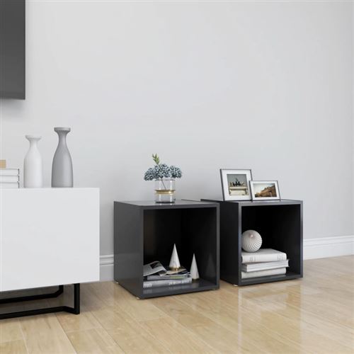 vidaXL Meubles TV 2 pcs Gris 37x35x37 cm Aggloméré
