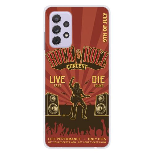 Coque en silicone imprimée compatible Samsung Galaxy A32 5G Rock and roll