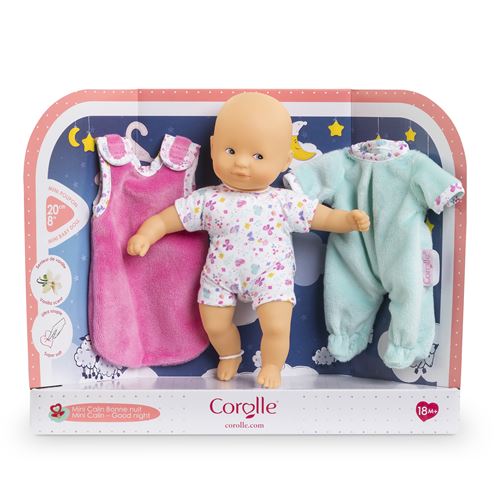 Corolle Beige Poupon Mini Calin Bonne Nuit Avec Pyjama Et Turbulette - Neuf - Image 2