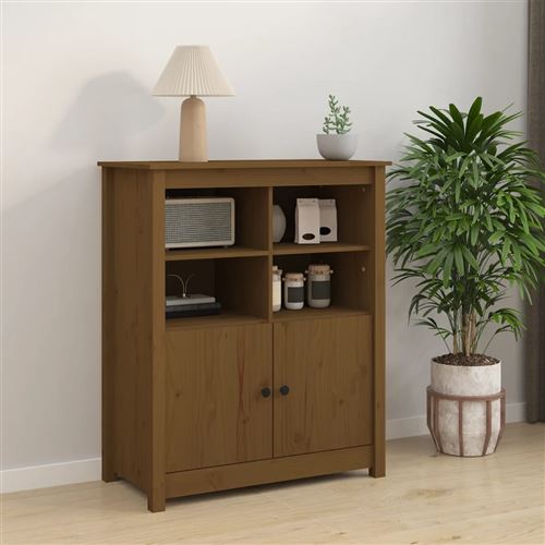 Non Communiqué Marron Vidaxl Buffet Miel 83X41,5X100 Cm Bois Massif De Pin821515