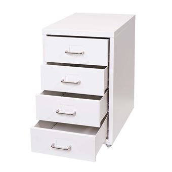 Caisson à roulettes Boston T851 48x28x41cm 4 tiroirs blanc - 1