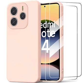 Coque + 2 Verres Trempés pour Xiaomi Redmi Note 14 5G (pas pour 4G), Protection Ultra Slim Anti-Rayures Rose - BOOLING - 1
