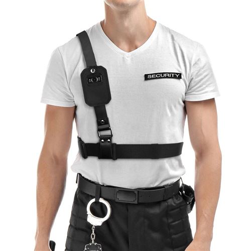 Ceinture pour caméra de sécurité au niveau du torse HDME - harnais pectoral pour caméra corporelle, 1.1m de circonférence au bassin
