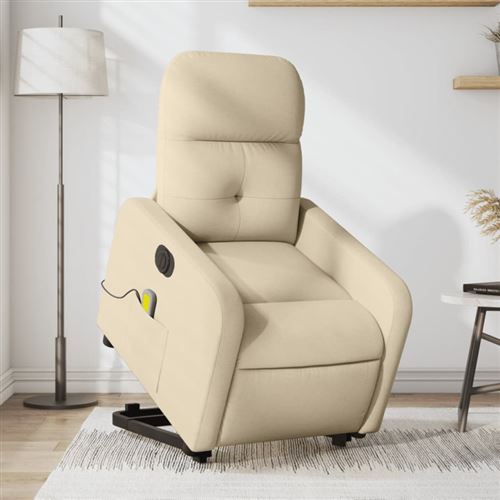 Non Communiqué Crème Vidaxl Fauteuil De Relaxation, Massage, Inclinable Électrique Réglable Tissu