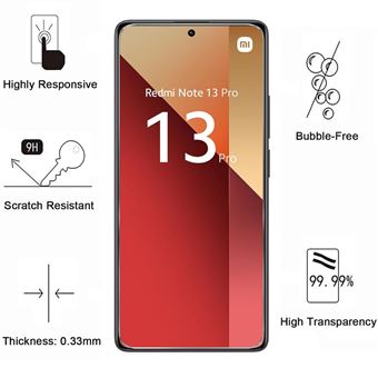 Protection écran Verre Trempé 9H Pour Xiaomi Redmi Note 13 4G - Film Transparent - Neuf Emballage D'origine