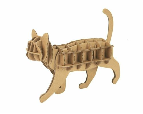 Puzzle 3D - Chat - 17X10X5Cm - Maquette Carton À Monter, Décorer, Colorier