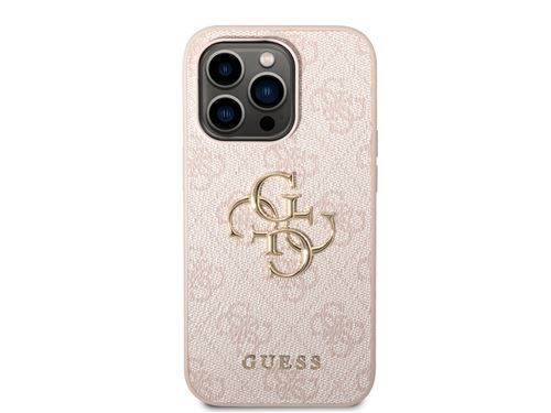Coque Rigide Guess Pour IPhone 15 Pro Max, Compatibilité MagSafe, Avec Bouton, Couleur Rose