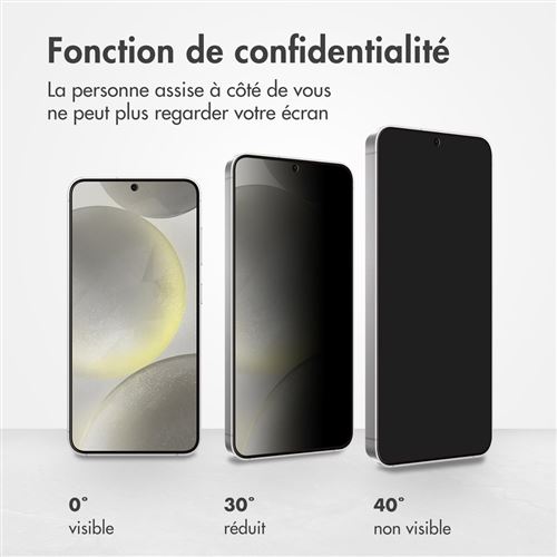 Protection d'écran pour smartphone Blueo Verre Trempé pour Samsung Galaxy  S24 Plus Bords Biseautés Fin 0.26mm Noir