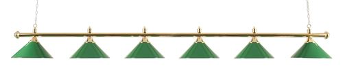 Lampe de snooker avec 6 abat-jour, laiton/jaune