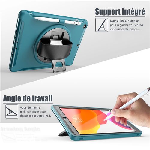 Coque Protection Intégrale Support (Turquoise) pour Tablette Apple iPad 9  10.2 (2021) - Housse Tablette - Achat & prix