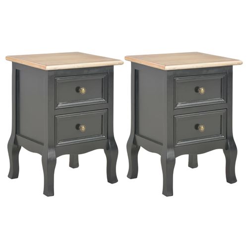vidaXL 2 pcs Tables de chevet Noir 35x30x49 cm MDF