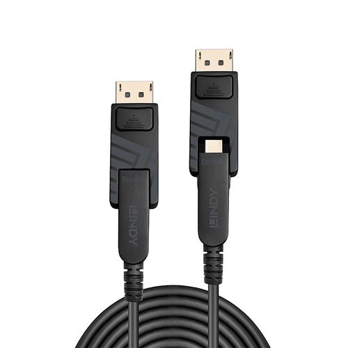 Lindy - DisplayPort cable kit - Mini DisplayPort (M) naar Mini DisplayPort (M) - DisplayPort 1.4 - 30 m - 8K ondersteuning - zwart