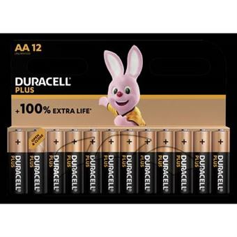 Pile Alcaline AA LR06 Duracell Plus - Blister de 12