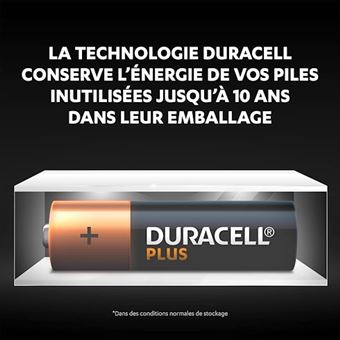 Pile Alcaline AA LR06 Duracell Plus - Blister de 12